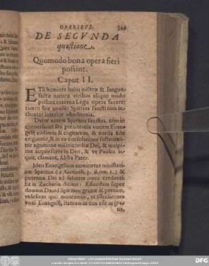De Secunda quaestione. Quomodo bona opera fieri possint. Caput II.