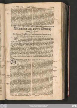 Evangelium am andern Sonntag nach Trinitatis. Vorstellend Den Gnaden-Beruff Gottes zum himmlischen Freuden-Mahl.