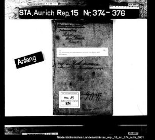 Die Versetzung des Amtsassessors von Wick von Weener nach Bersenbrück