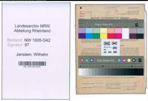 Entnazifizierung Wilhelm Janssen , geb. 19.02.1897 (Schlosser)
