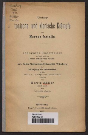 Ueber tonische und klonische Krämpfe des Nervus facialis