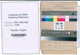 Entnazifizierung August Rusche , geb. 05.07.1900 (Bahnsekretaer)