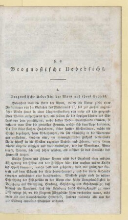 1. Geognostische Uebersicht der Alpen und ihres Gebiets