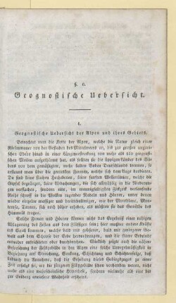 1. Geognostische Uebersicht der Alpen und ihres Gebiets
