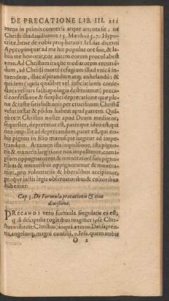 Cap. 3. De Formula precationis Et eius divisione.