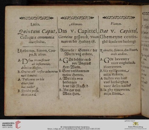 Quintum Caput: Colloquia communia diuersoribus