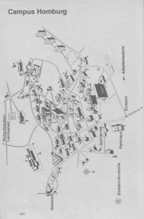 Lageplan Universitätskliniken Campus Homburg