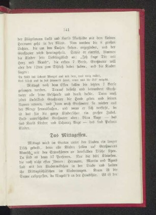 Das Mittagessen.