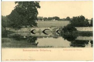 Grillenburg. Schlossteich mit Brücke