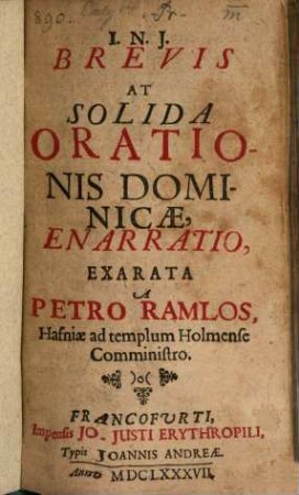 Brevis at solida orationis dominicae enarratio