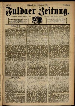 Ausgabe vom Mittwoch, den 14. Januar 1891.