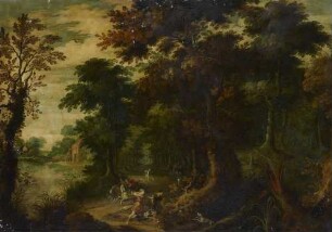 Waldlandschaft mit der Jagd des kalydonischen Ebers