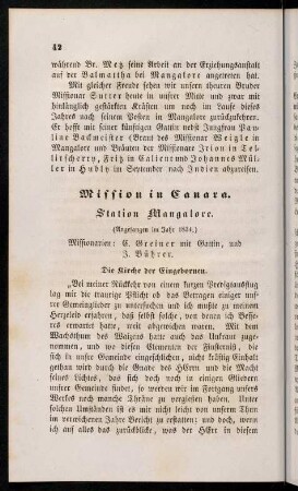 42-85, Station Mangalore (angefangen im Jahr 1834)