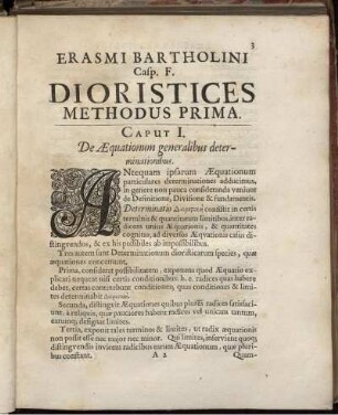 Caput I - VII. De Aequationum Generalibus Determinationibus. De Determinatione Aequationum Quadraticarum affectarum. Figura I - VII.