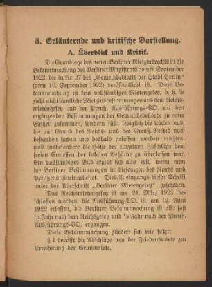 A. Überblick und Kritik