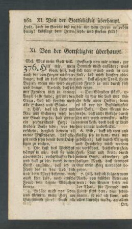 XI. Von der Gottseligkeit überhaupt.