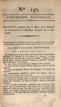 Collection générale des décrets rendus par la Convention Nationale. 43. 1794