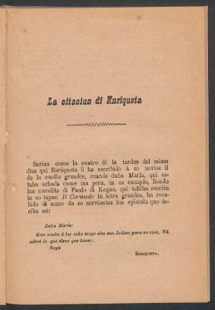La citaciun di Enriqueta