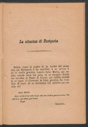 La citaciun di Enriqueta