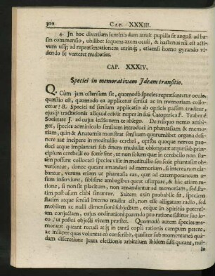 Cap. XXXIV. Speciei in memorativam Ideam transitio.
