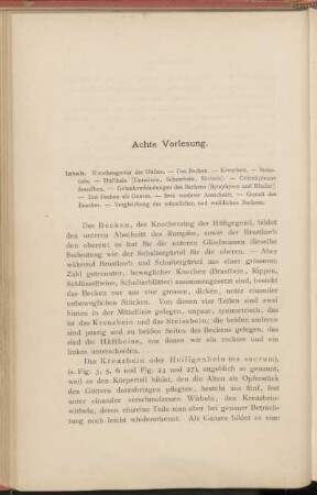 Achte Vorlesung.