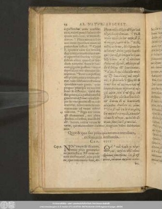Quot & quae sint principia rerum naturalium, ex sententia Aristotelis.