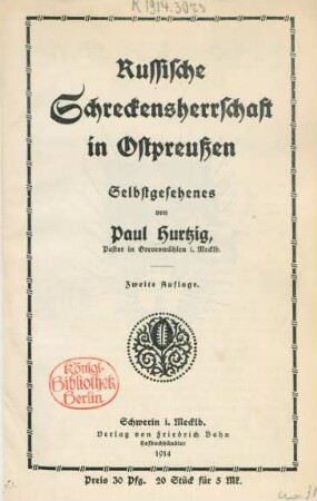 Russische Schreckensherrschaft in Ostpreußen