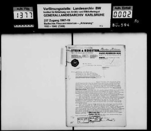 Heiden-Heimer, Emil, Hopfenhandlung, Mannheim Erwerber: Stein & Koester, Mainz