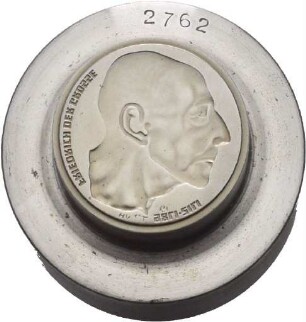 Stempel von Victor Huster für eine 5 Mark-Münze auf den 200. Todestag Friedrichs des Großen