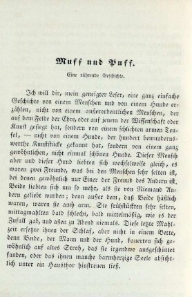 Muff und Puff. Eine rührende Geschichte