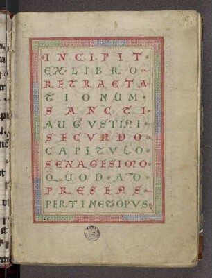 Augustinus : De civitate Dei Cod. in scrin. 5