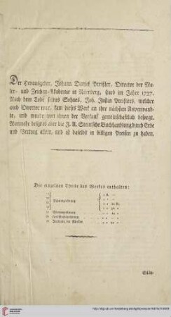 Die einzelnen Theile des Werkes enthalten: