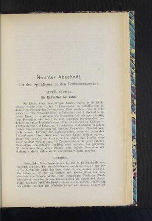 Erstes Capitel. Die Extraction der Zähne.
