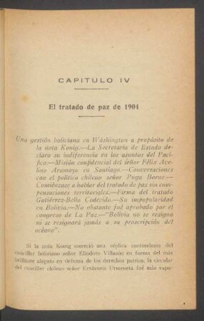 Capítulo IV - El tratado de paz de 1904.