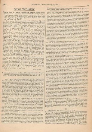665-667 [Rezension] Menoud, Philippe H., Le sort des tréspassés d'après le Nouveau Testament