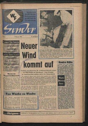 Betriebszeitung 'WF-Sender', Nr.6/1963 (7. Februar 1963)