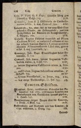 258-273, Cometen-Schriften.-Comödien.