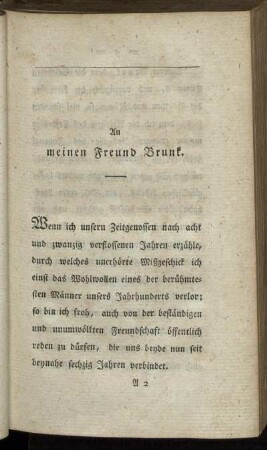 An meinen Freund Brunk.