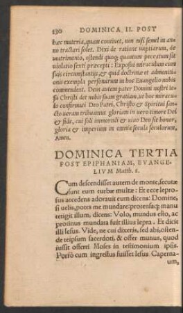 Dominica Tertia Post Epiphaniam ...