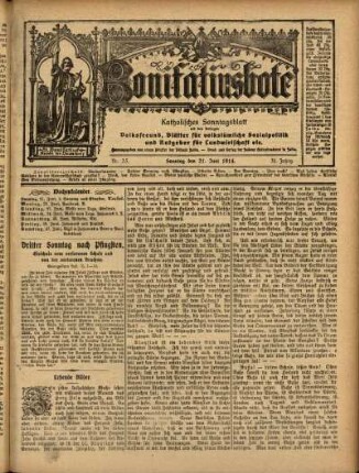 Ausgabe vom Sonntag, den 21. Juni 1914.