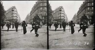 Paris. Straßenszene auf dem Boulevard Haussmann