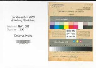 Entnazifizierung Heinz Oetterer , geb. 30.09.1914 ()