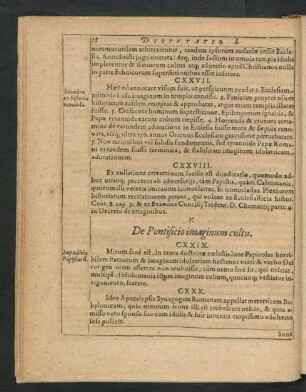 V. De Pontificio imaginum cultu.