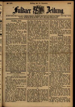 Ausgabe vom Freitag, den 12. November 1886.
