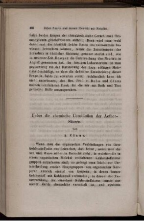 Ueber die chemische Constitution der Aether-Säuren.