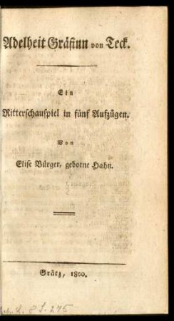 Adelheit Gräfinn von Teck