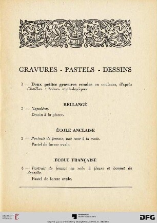 Gravures - Pastels - Dessins