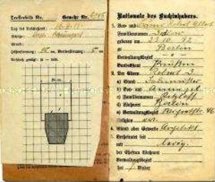 Soldbuch (Nr. 1891 der Stammrolle) für den Musketier Bruno Dedlow