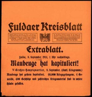 Ausgabe vom Dienstag, den 08. September 1914.