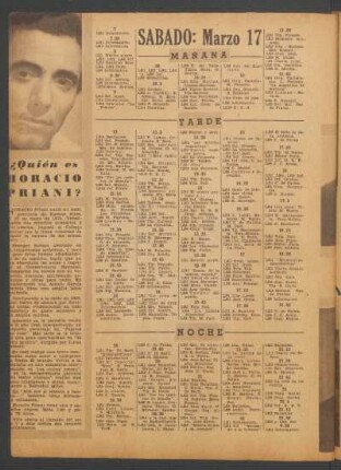 [Programa de] Sabado: Marzo 17
